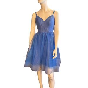 Beautiful Fit & Flare Tulle and Glitter Dress  Periwinkle Blue 0 NWOT